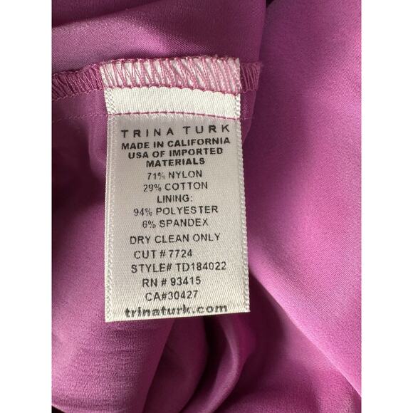 Trina Turk Womens Plum Rose Lace Detailed Sheath Formal Dress Cap Sleeve, Size 6 - Picture 9 of 10